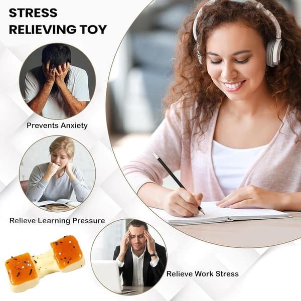 Realistisk riskaka stressboll - Fidgetleksaker, söt sensorisk leksak med högelastiskt minnesskum, taktil stresslindring