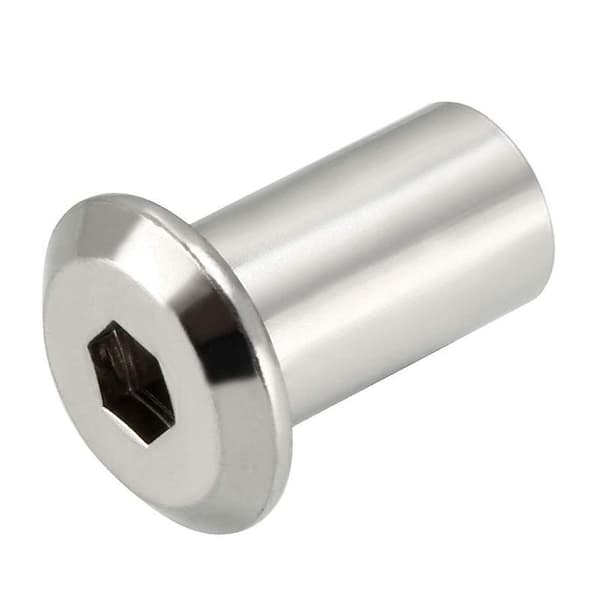 M10x21mm sekskantfatningsinnsatsmutter skruebolt hylsemutter for møbler 10 stk