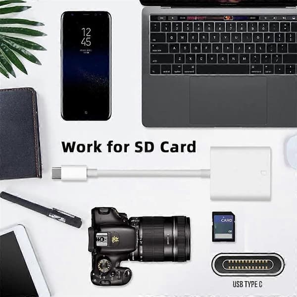 Praktisk och vacker UC-155-SD001 USB 2.0 USB-C till Standard SD SDXC SDHC-kortläsaradapter för MacBook bärbar dator surfplatta telefon
