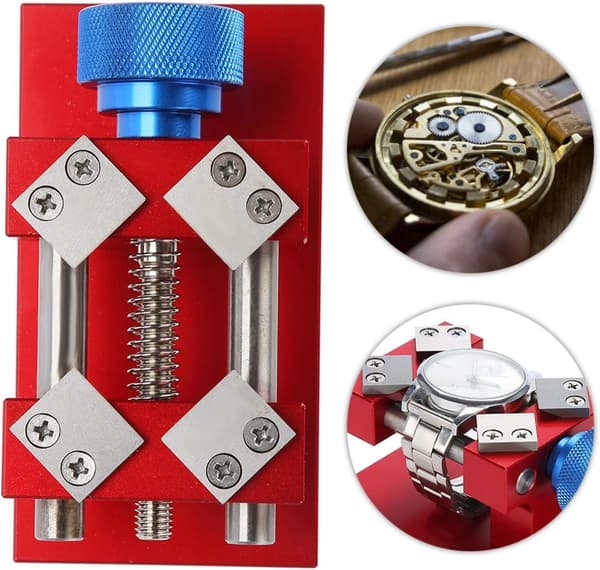 Watch Dial Remover, Watch Back Case Opener Tool Watch Ring Presser Closer Repair Machine for Watchmaker (Red)