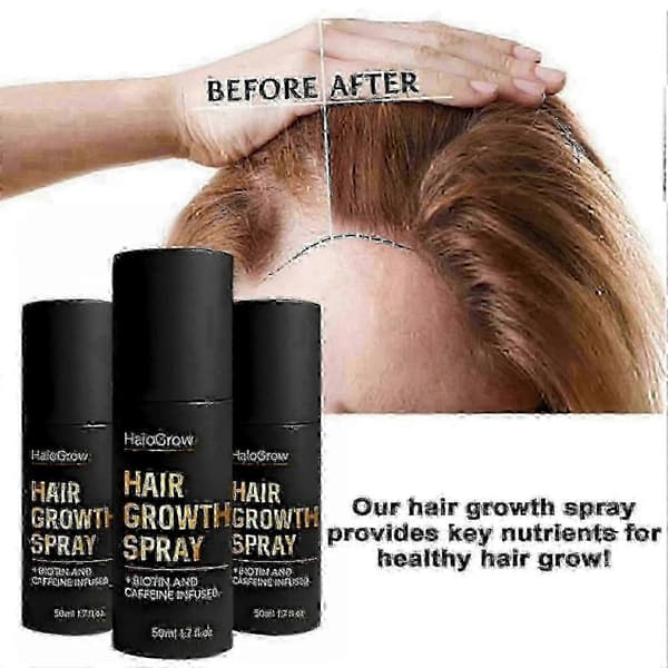 3X Hårförtjockningsspray med Biotin & Koffein Skalpvårdsspray för Tunt Hår, 50ml