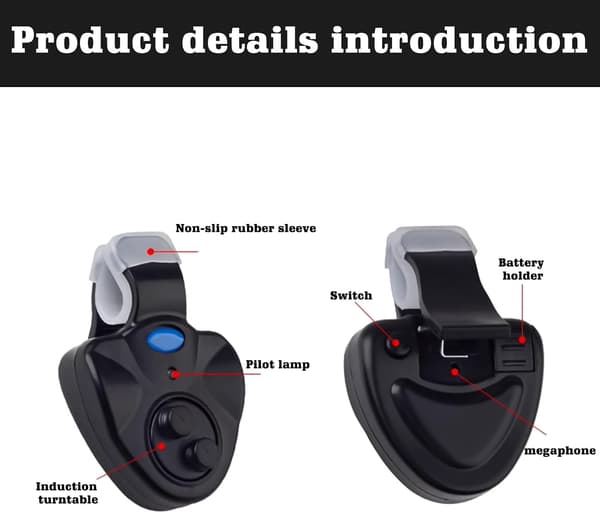 4-pack Electronic Sensitive Bite Alarms for Fishing - Light Indicator - With LED Light Indicator