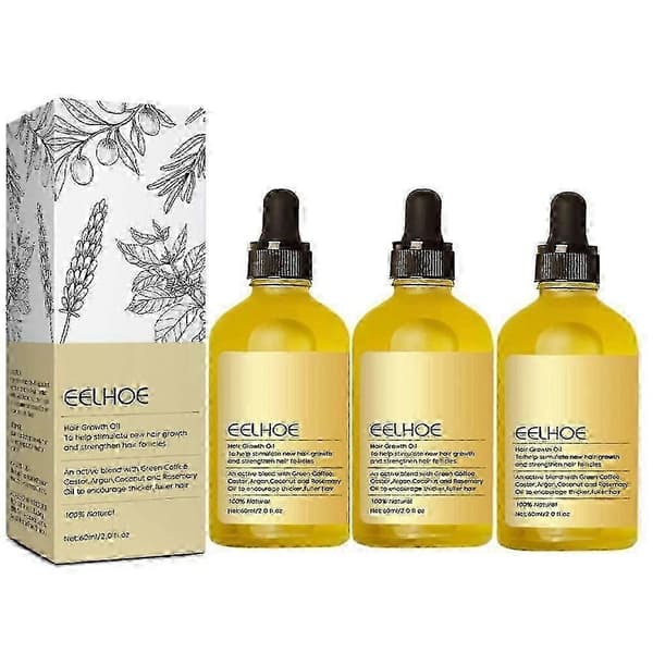 3st Naturlig Hårväxtolja, Veganic Ekologisk Naturlig Hårväxtolja 60ml