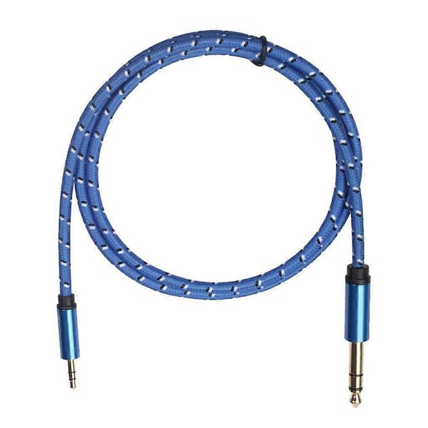 2x6,35 mm 1/4\" han til 3,5 mm 1/8\" han stereo lydkabel til forstærker 1m 4 Pcs