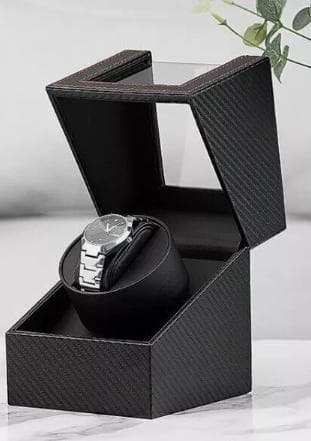 Single Watch Winder with Japanese Motor, Super Quiet Motor Technology for Automatic Watches, Exquisite Construction with Soft Inner Lining, AC