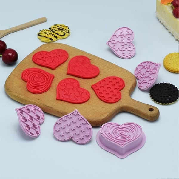2025 Siste Modell 1 Sett Kakeform Hjerteformet Non-stick Plast Valentinsdag