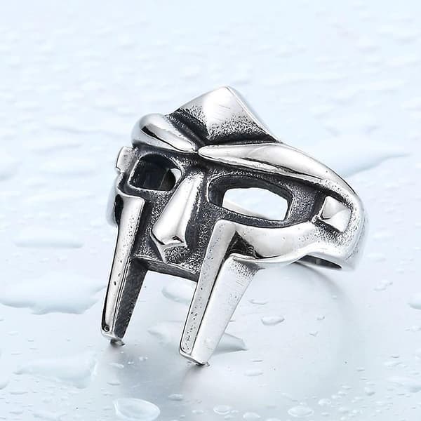 Doom Mask Gladiator Stil Ring Metall Silver Rostfritt Stål Storlek 7- 14