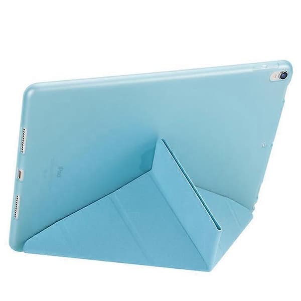 Origami Stand Læder Smart Case Kompatibel med iPad Air 10.5 (2019) / Pro 10.5-tommer (2017) LightBlue