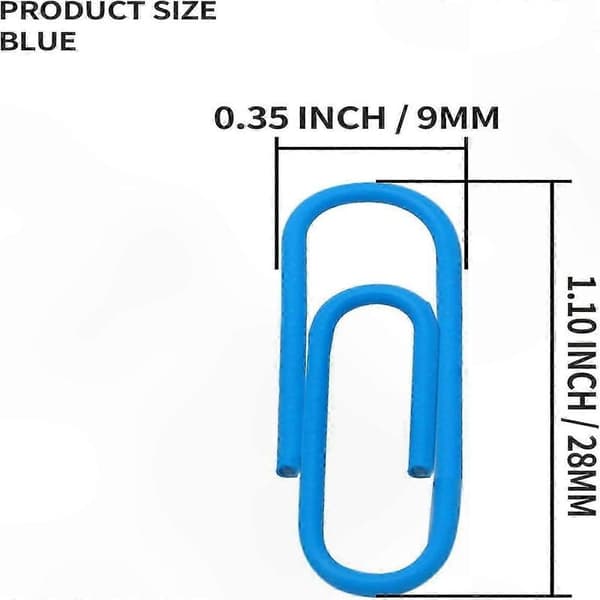 200-pack Små Blå Gem, 2,8 cm / 28 mm Metallkontorsgem för Hem- och Skolbruk