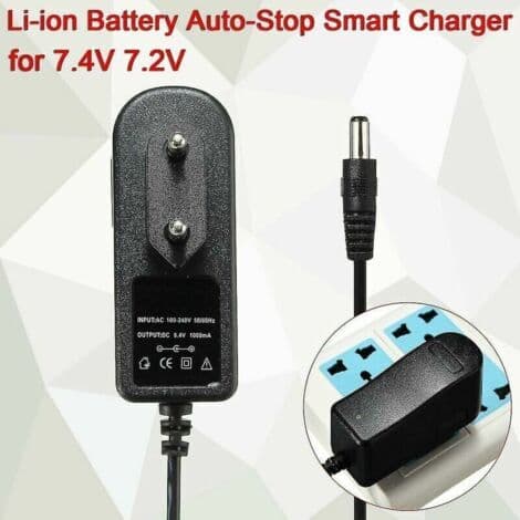 8,4V 1A Smartoplader til 7,4V og 7,2V Li-ion-batterier med automatisk slukning