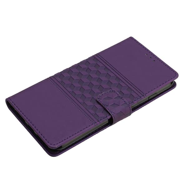 Diamantpräglat läderfodral för Xiaomi Poco X6 Purple