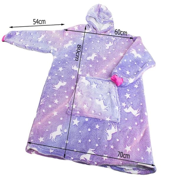 Oversized hettegenser med hette - Filt_MGF Purple