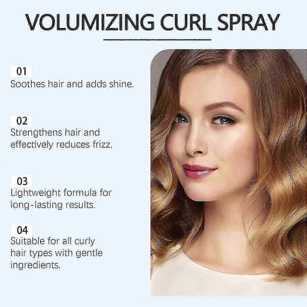 Fuktighetsgivende styling spray for krøllete hår - Krus-kontroll, glans og definisjon med hydrolysert risprotein, enkel påføring, 100ml