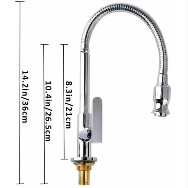 Outdoor Kitchen Faucet 360° Rotatable Single Hole Single Handle Kitchen Faucet Cold Water Laundry Faucet