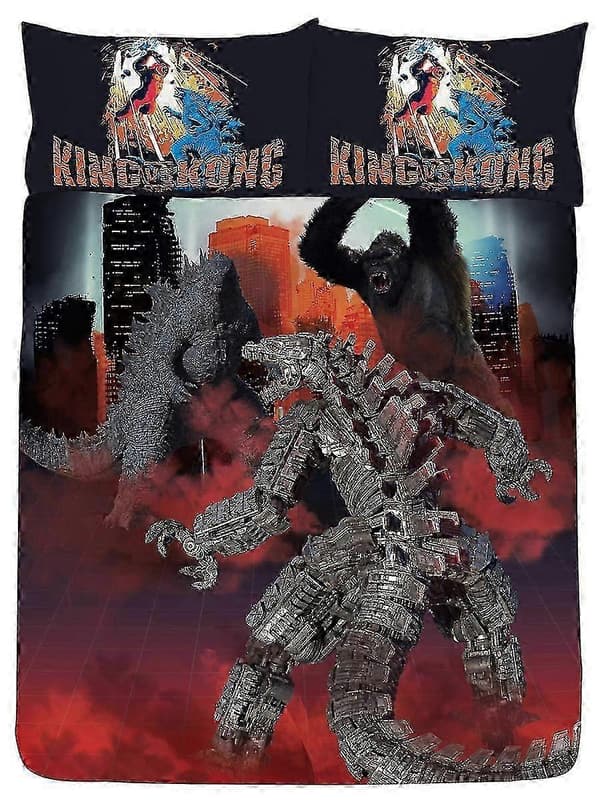 25-26 Godzilla Vs Kong pussilakana- ja tyynyliinasetti