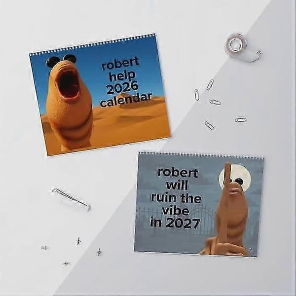 Marcus Ormen Vægkalender 2026 - Robert Ormen Sjov Dyrekalender Sjov VR Chat Meme Gave til Venner Familieu200b