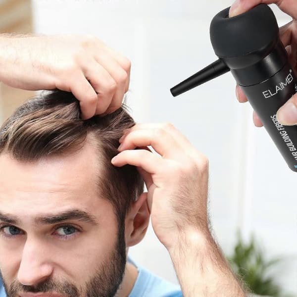 Hårfibre til tyndt hår med spray Naturlig formel Tykkere Fyldigere hår Medium brown