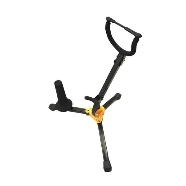 Sammenleggbart saksofonstativ med jern-trekantbase, solid, kompakt, stabilt metall