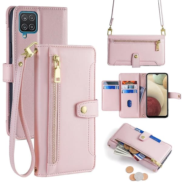 Lynlåspung-etui til Samsung Galaxy A12 Pink