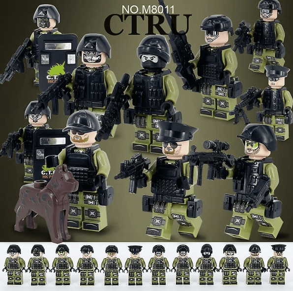Militær byggesæt med 12 minifigurer