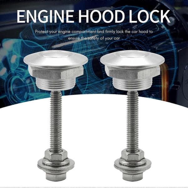 4 X Quick Release Push Hood Latch Button Car Pin Bonnet Lock Silver
