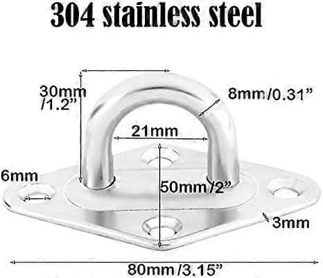 304 Stainless Steel Hammock Hook, Heavy Duty Hammock Mounting Kit with Bolts for Swing Hook, Wall Mounted Hanger [DB]