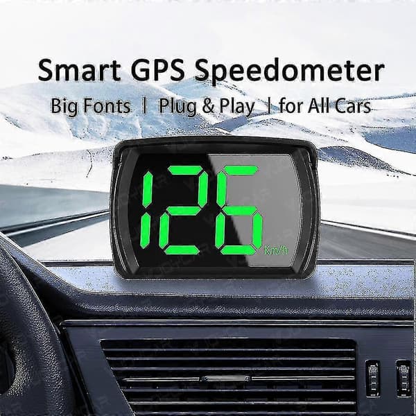 Nyeste GPS HUD Digitalt speedometer Plug & Play Alle biler Stor Skrift Kmh Mph Biltilbehør [DB]