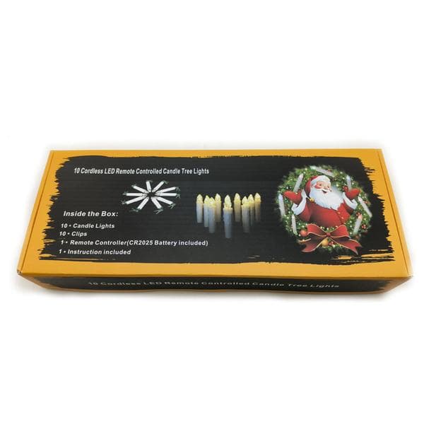 10 LED julestjernelys, trådløse hvite varme juletrelys