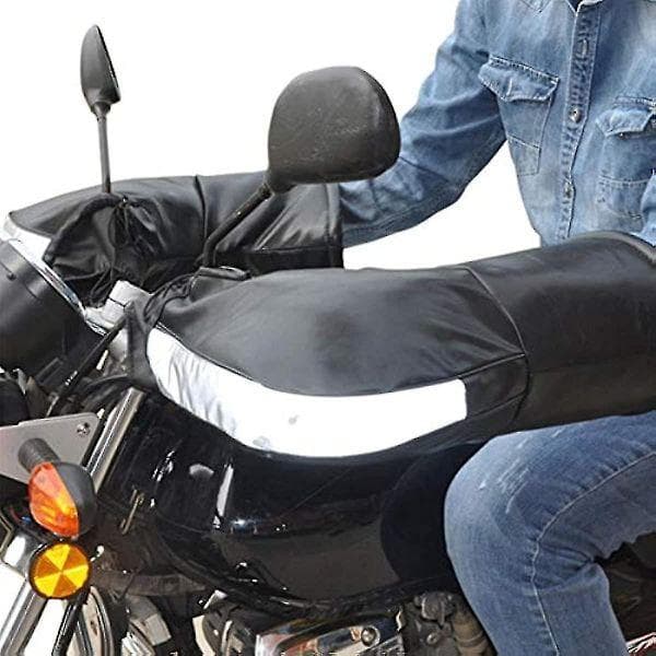 Motorcykelstyremuffar Vinter Vattentäta Handskar PU Förtjockade Vindtäta Styre