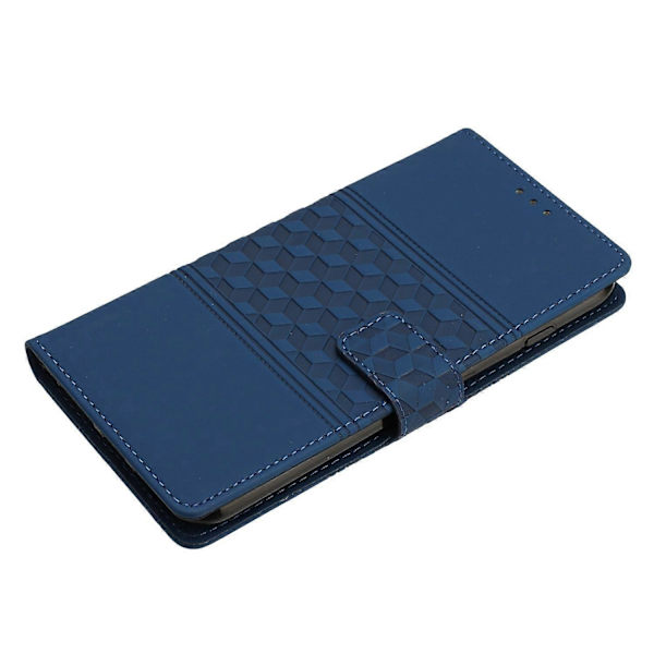 Diamantpräglat läderfodral för Xiaomi Poco X6 Dark blue