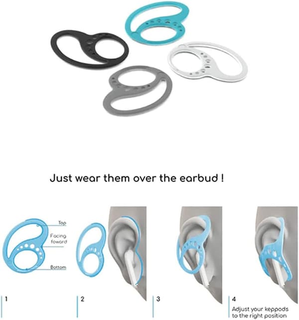 4 par ørepropper, ørekrog til trådløse øretelefoner til Airpods