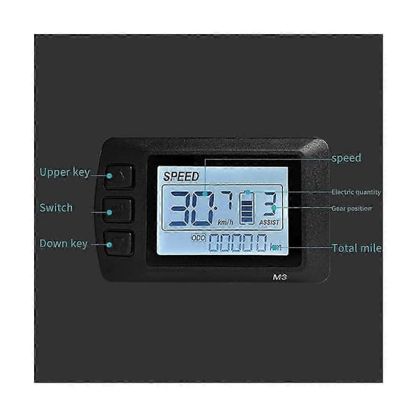 Ebike Display OMT-M3 Display SM Plug Intelligent LCD Elektrisk Sykkel Display Sykkeltilbehør 26s