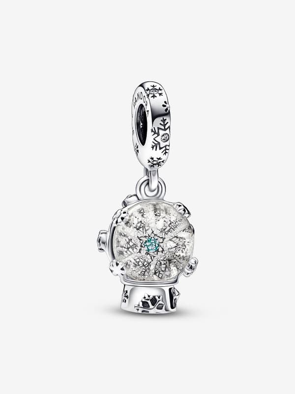 Pandora - Snefnug Sneglaskugle Charm - Sterlingsølv