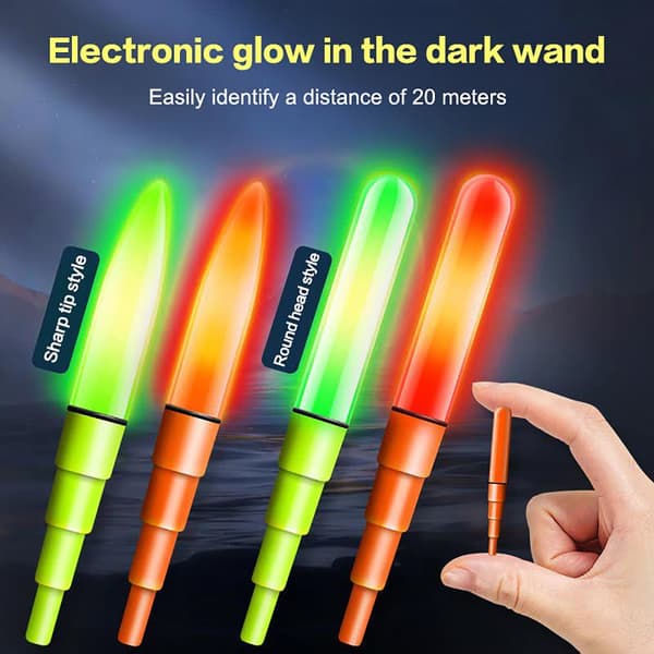5 stk LED natfiskeflåd baglygte fiskestang spidslys R Red Pointed 5pcs