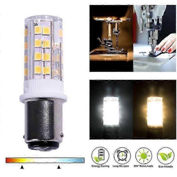2 kpl Ba15d LED-lamppua, kaksois-SMD2835 51LEDiä Pfaff 26s -ompelukoneeseen Cold white