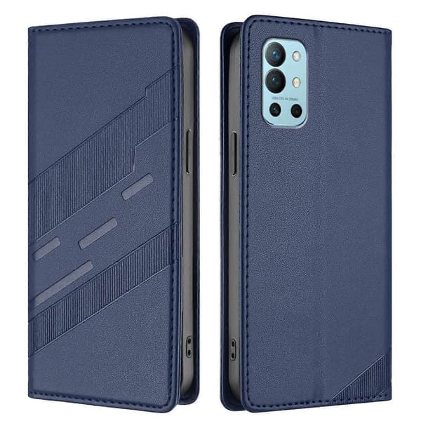 Präglad plånbok PU-fodral för OnePlus 9R Dark blue For OnePlus 9R