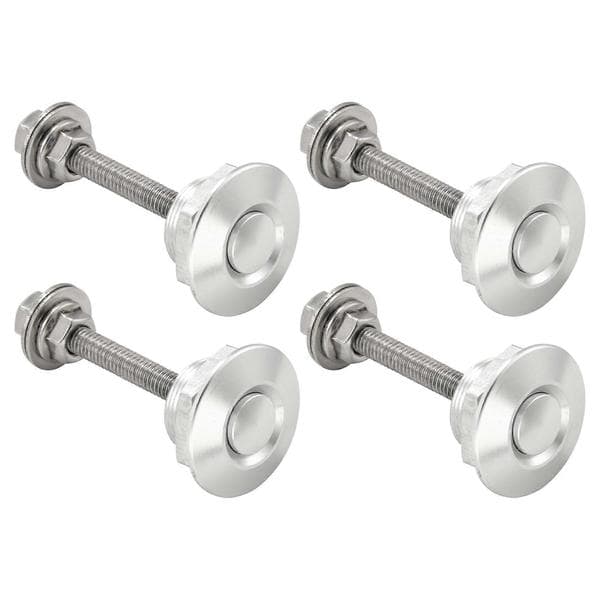 4 X Quick Release Push Hood Latch Button Car Pin Bonnet Lock Silver