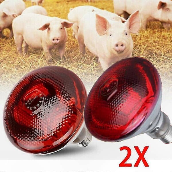 2-pakning 150W E27 infrarød varmelampe for kjæledyrvarme 2pcs 100W