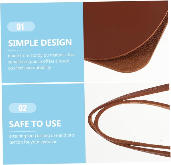 PU Glasses Case with Soft Padded Interior and Practical Neck Strap for Glasses Storage
