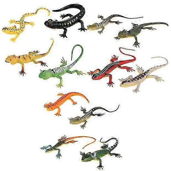 Øgleleke Kunstig Modell Reptil Øgle Fargerik Plast Øgle ... 12pcs