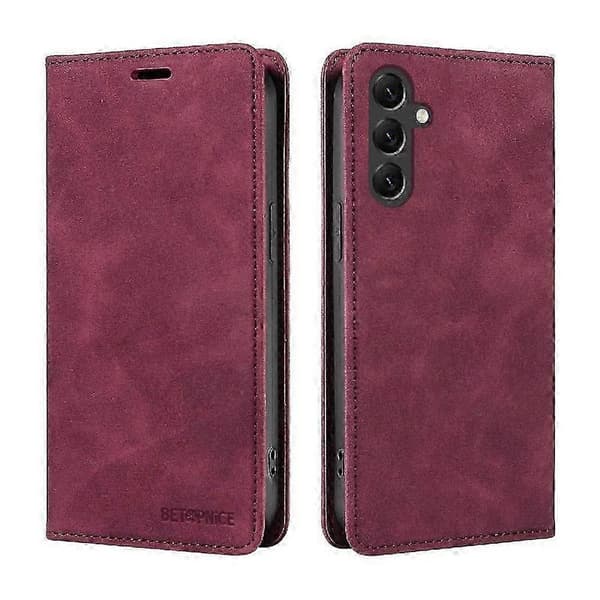 PU læder magnetisk folio pung etui til Samsung Galaxy A15 Slim P... Red