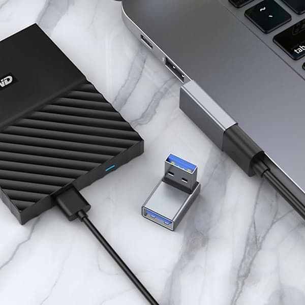 USB 3.0 Header 90 Grader Op Ad Højre Vinklet Notebook Laptop PC Portstik [DB] Sort op
