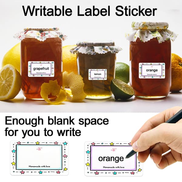 1 Roll/500 pcs Labels for Jars, Self-Adhesive Labels for Food Containers, Self-Adhesive Labels for Jam Jars 50x30mm, Sticker Labels for Jars