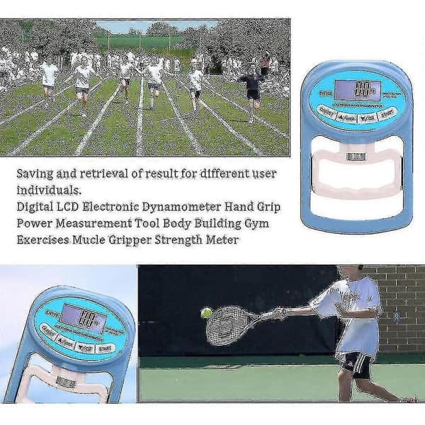 Handhållen 120 kg Digital Dynamometer Grip Strength Meter Fångar Automatiskt Elektronisk Greppstyrka