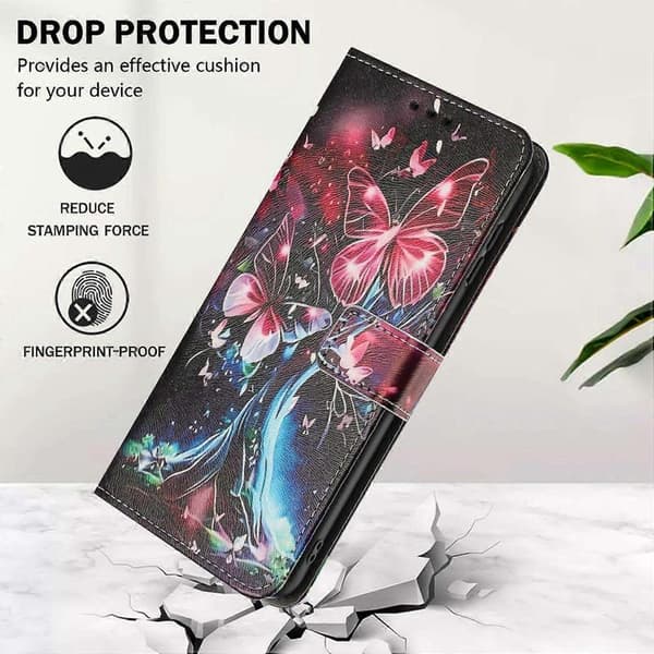 YX-2501 Leather Case Compatible with Samsung Galaxy A26 5G A16 5G 4G Pattern Print Wallet Case with La-P Butterfly Tree