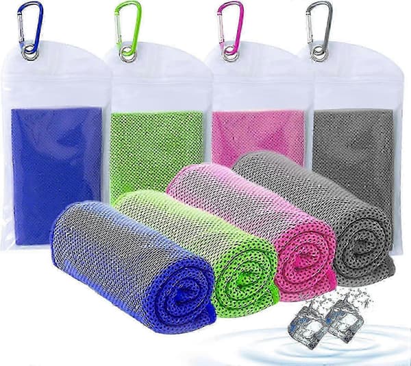 kølehåndklæder 4-pak, mikrofiber kølehåndklæde til nakken, superabsorberende koldt håndklæde 26s