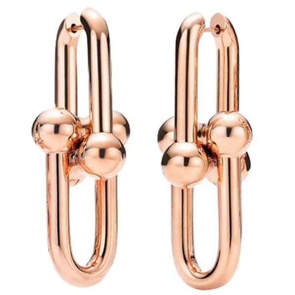 Rea Eleganta hästskoformade örhängen för modeförbättring Rose Gold Color Style 2