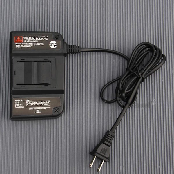 Ny AC-adapterlader for Nintendo N64, regulatorisk strømadapter, strømkabel, lader, strømkilde
