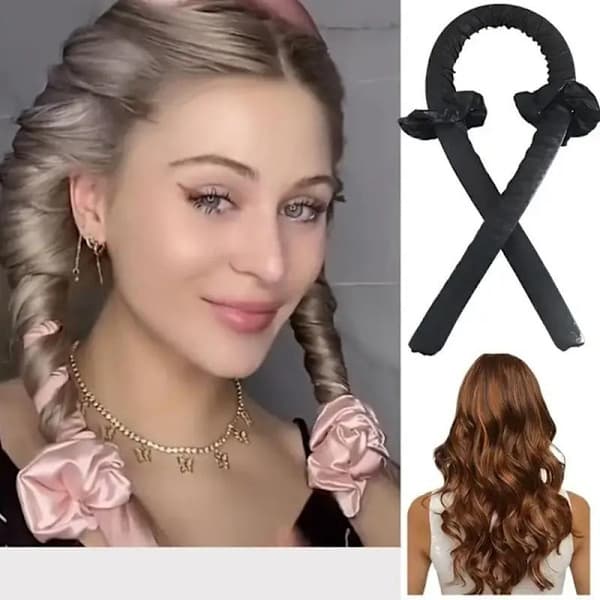 Varmefri krøllejern pandebånd til langt hår, ruller til kvinder, hår over natten krøller, wrap, varmefri hår krøller wrap kit
