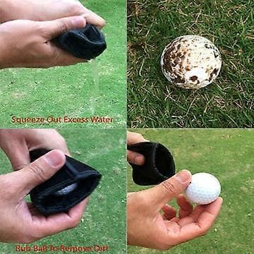 Praktisk og smuk 2-pak golfboldrensepung med bælteclips til ophæng